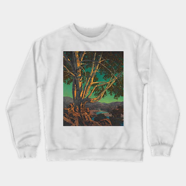 Maxfield Parrish Old White Birch Art Print 1937 American Painter Crewneck Sweatshirt by ZiggyPrint